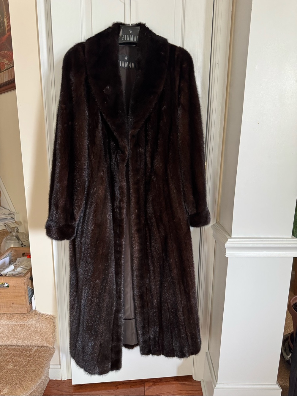 Classic Women's Dark Brown Full-Length Fur Coat